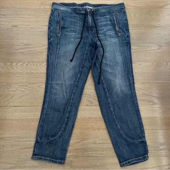 Marni Current Elliot The Drawstring Pinocchio Pants Cropped Jeans - Picture 2 of 11